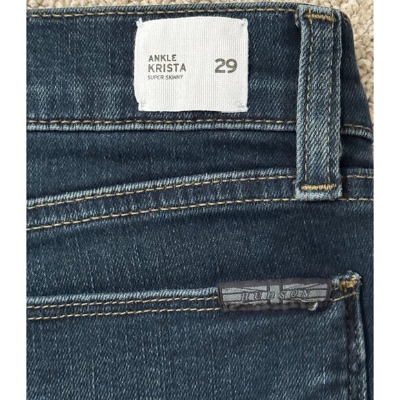 Hudson Krista Ankle Super Skinny Jeans Size 29 Dark Wash Soft Stretch Denim - Picture 8 of 10
